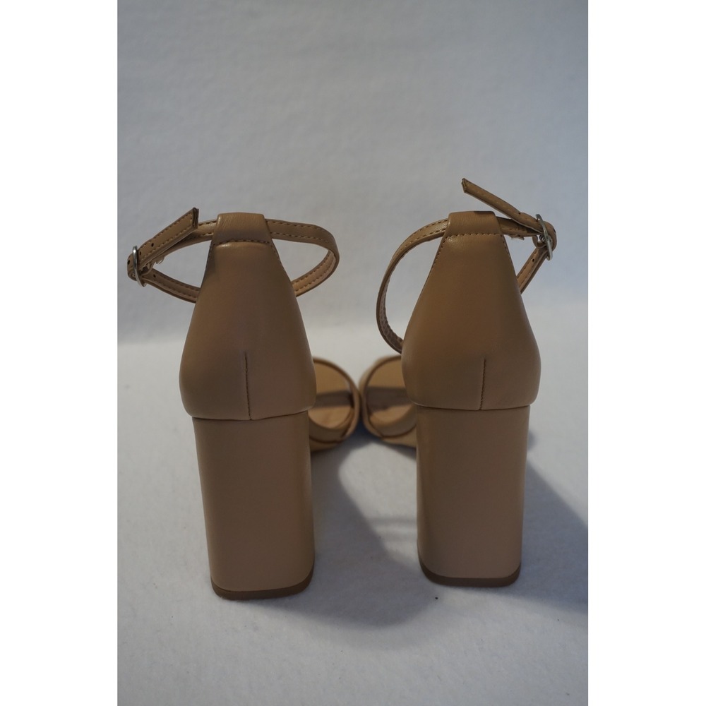 A New Day Tan Ankle Strap Block Heel Sandals Square Toe Nude 10214870 - Picture 4 of 7